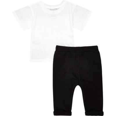 Mini boys grey faded t-shirt joggers outfit